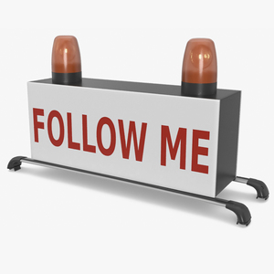 Airport Follow Me Sign with Warning Lights 3D