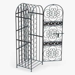 Lockable Wine Rack New Open 3D