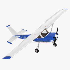 3D model Single Engine Propeller Aircraft Cessna 150 Rigged