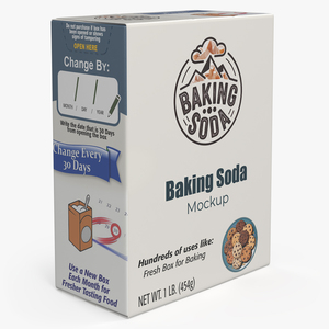 3D Baking Soda Package Mockup