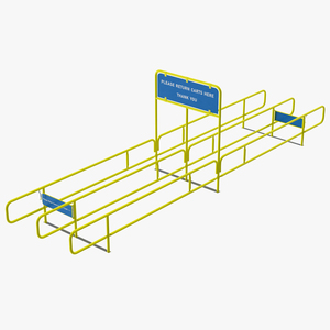 3D Corral for Shopping Carts Bidirect Yellow
