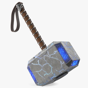 Thor Hammer Mjolnir with Glowing Cracks 3D model