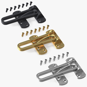 Security Door Latch Guard Set 3D model