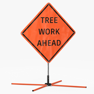 3D Tree Work Ahead Traffic Control Sign