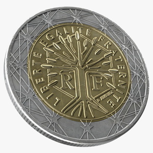 3D France 2 Euro Coin model