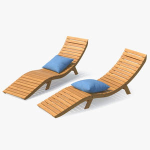 3D Beach Lounger model