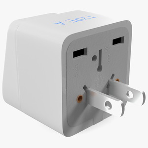 3D model Type A Plug Adapter White