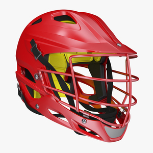 Red Lacrosse Helmet Generic 3D