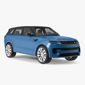 3D Blue Range Rover Sport 2023 Simple Interior model