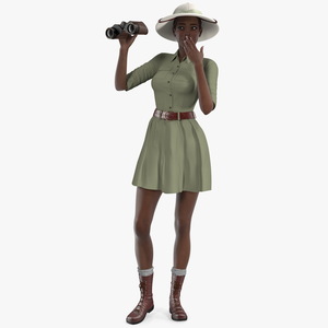 3D model Dark Skin Black Woman Explorer