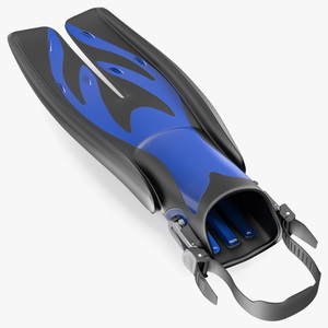 3D Twin Jet Open Heel Split Fin Blue model