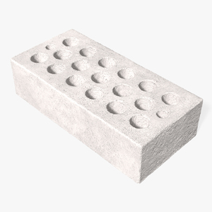 Perforated Sand Lime Brick White 3D