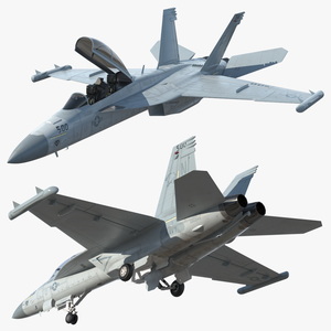 3D model Aircraft Boeing EA-18G without Armament Rigged for Cinema 4D