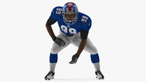 New York Giants American Football Player Crouching Fur 3D model