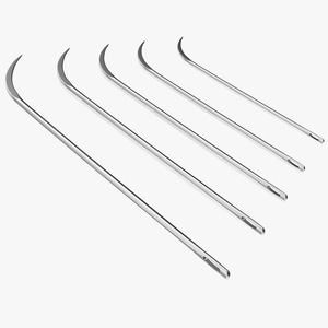 Half Curved Cutting Edge Surgeon Needles Set 3D model