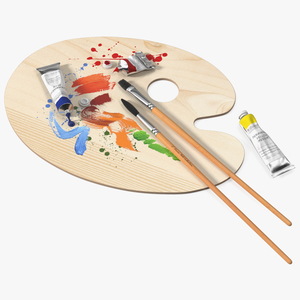 3D Paint Palette With Williamsburg Oil Paint