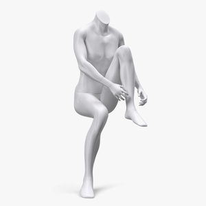 White Sports Mannequin Female Sitting 3D