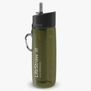 3D LifeStraw Go Water Filter Bottle with Integrated Filter Straw