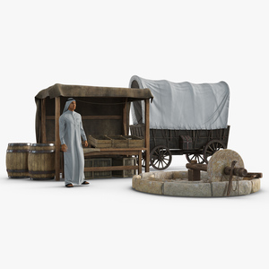 3D model Antique Arab Mill Village