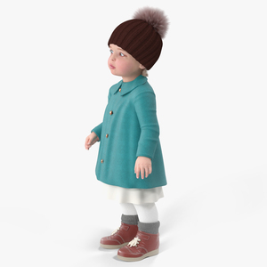 Toddler Girl Everyday Autumn Style Standing Fur 3D