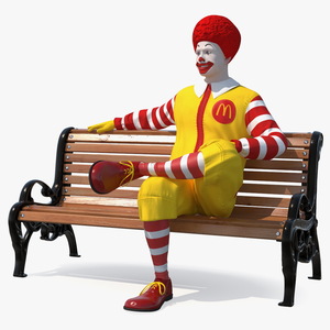 McDonalds Clown Bench Sitting Pose 3D model