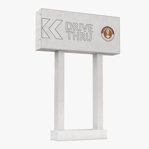 Coffee Shop Drive Thru Sign 3D