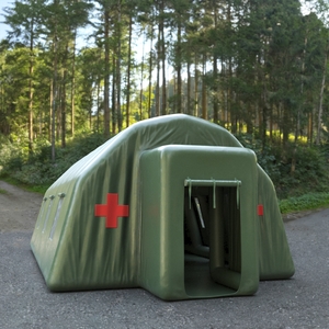 Green Inflatable Medical Tent Open 3D model