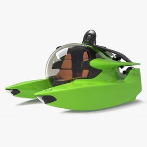 Aston Martin Luxurious Personal Submarine Rigged Green 3D model