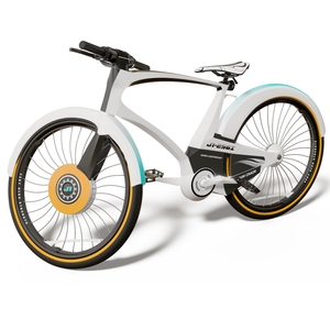 Futuristic Urban Bicycle White Rigged 3D