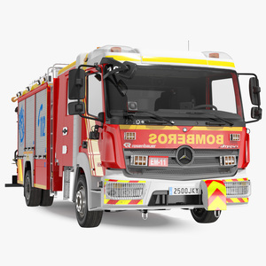 3D Mercedes Benz Atego 1530 Firetruck Rigged