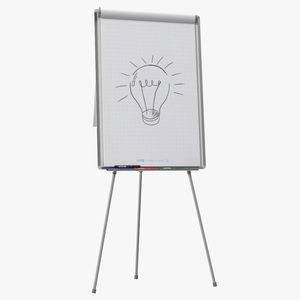 3D Flip Chart Stand with Sketch model