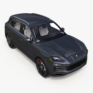 3D Porsche Cayenne 2024 Luxury SUV Black Simplified model