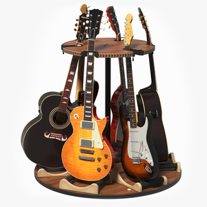 3D Round Guitar Stand Rack with Guitars