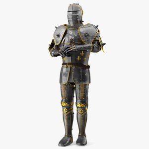 3D model Medieval Knight Armor Suit with Intricate Patterns