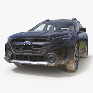 3D Suv Subaru Outback 2025 Black Dirty Simplified