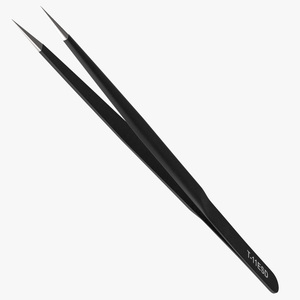 Pointed Tweezers Black 3D