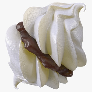 White Meringue Kisses with Chocolate Filling 3D model