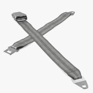 Airplane Seat Belt Type A Extender Grey 3D model
