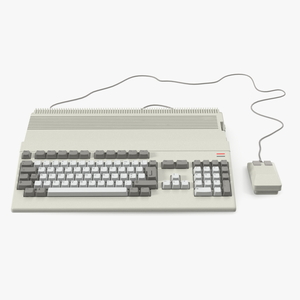 3D Retro Home Computer with Keyboard model