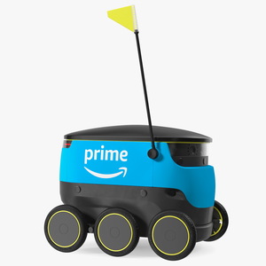 Self-Driving Robot Delivery Blue Rigged 3D model