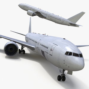 3D model Boeing 777-200 Passenger Aircraft Rigged