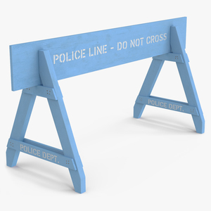 3D Police Wooden Traffic Barricade