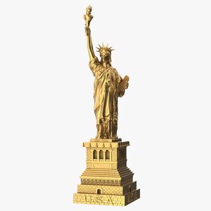 Golden Statue of Liberty Statuette 3D model