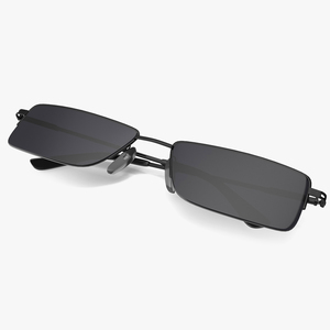 3D Folded Rectangular Glasses with Dark Lenses model