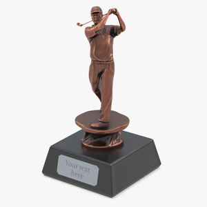 3D Golfer Award Bronze Mockup