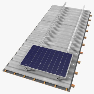 3D Asbestos Roof Slate with Solar Panel