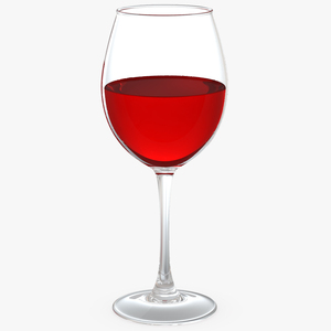 3D Full Filled Red Wine Glass