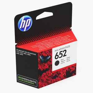 3D HP 652 Black Cartridge Box