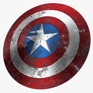 3D model Captain America Damaged Shield