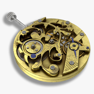 Vintage Watch Movement Mechanism 3D